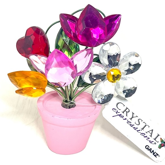 GANZ Accents Bnwt Ganz Crystal Expressions Love Blooms Posy Pot
